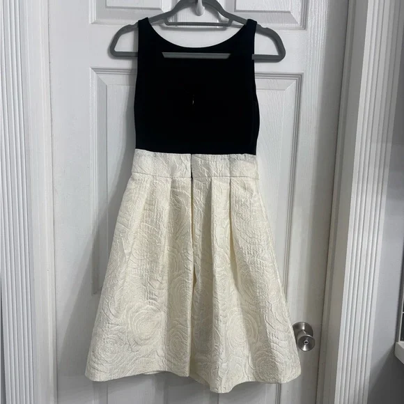 Lauren Ralph Lauren Black and Cream Formal Fit N Flare Dress Small - Picture 3 of 6